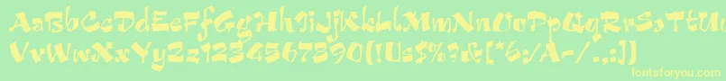 フォントArribaLetPlain.1.0 – 黄色の文字が緑の背景にあります