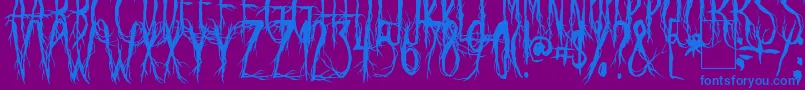 RavenScream Font – Blue Fonts on Purple Background