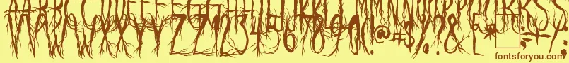 Police RavenScream – polices brunes sur fond jaune