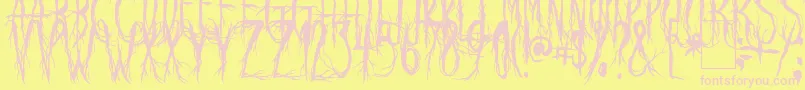 RavenScream-Schriftart – Rosa Schriften auf gelbem Hintergrund