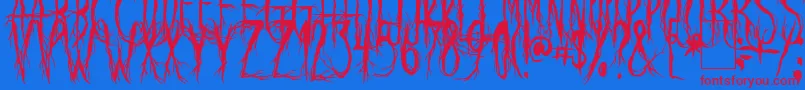 Fonte RavenScream – fontes vermelhas em um fundo azul