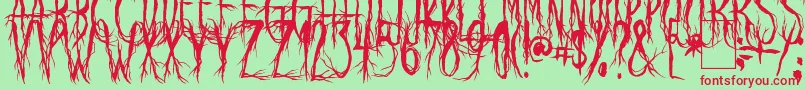RavenScream-Schriftart – Rote Schriften auf grünem Hintergrund