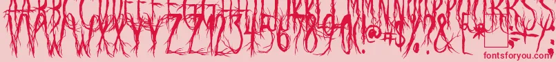 RavenScream-Schriftart – Rote Schriften auf rosa Hintergrund