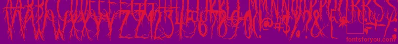 RavenScream-Schriftart – Rote Schriften auf violettem Hintergrund