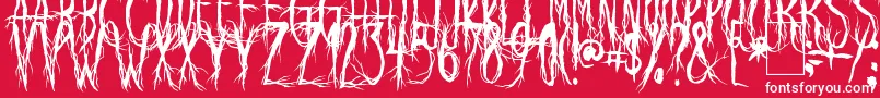 フォントRavenScream – 赤い背景に白い文字