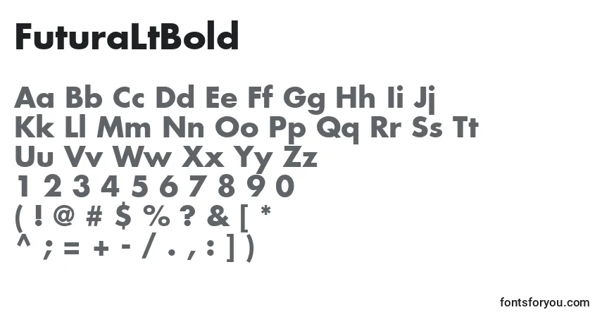 A fonte FuturaLtBold – alfabeto, números, caracteres especiais
