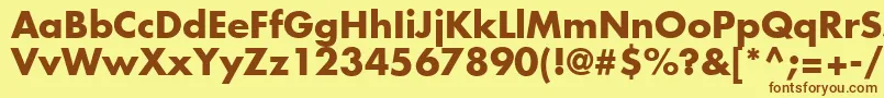 FuturaLtBold Font – Brown Fonts on Yellow Background