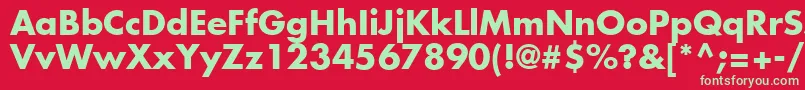 FuturaLtBold Font – Green Fonts on Red Background