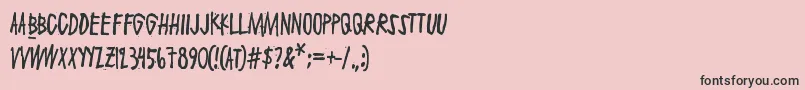 Maaliskuu-Schriftart – Schwarze Schriften auf rosa Hintergrund