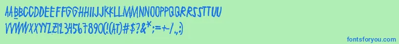 Maaliskuu Font – Blue Fonts on Green Background