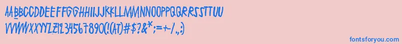 フォントMaaliskuu – ピンクの背景に青い文字