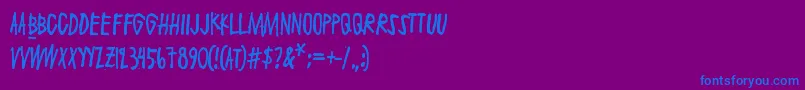 フォントMaaliskuu – 紫色の背景に青い文字