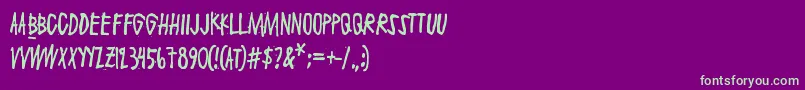 Maaliskuu-fontti – vihreät fontit violetilla taustalla