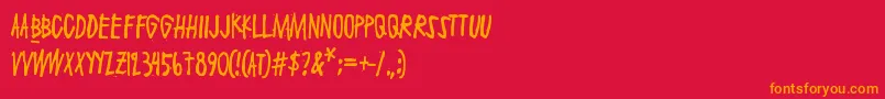 フォントMaaliskuu – 赤い背景にオレンジの文字