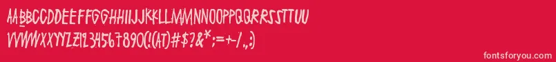 Maaliskuu-Schriftart – Rosa Schriften auf rotem Hintergrund