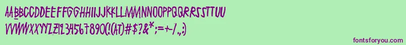 Maaliskuu Font – Purple Fonts on Green Background