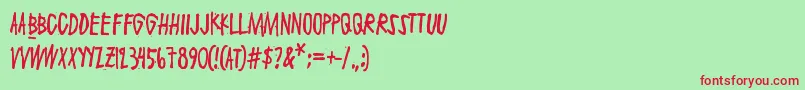 フォントMaaliskuu – 赤い文字の緑の背景