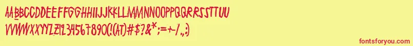 Maaliskuu Font – Red Fonts on Yellow Background