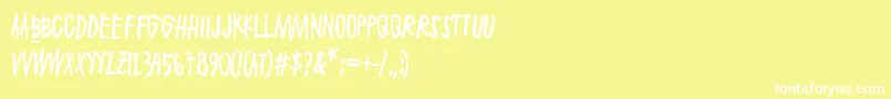 Шрифт Maaliskuu – белые шрифты на жёлтом фоне