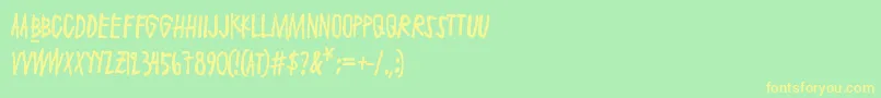 Maaliskuu Font – Yellow Fonts on Green Background