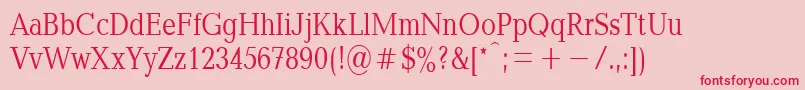 Fonte Baltica80n – fontes vermelhas em um fundo rosa
