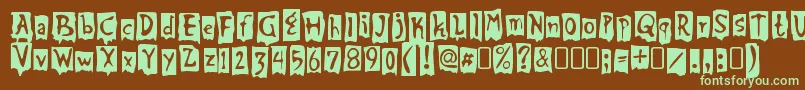 BeatmyguestRegular Font – Green Fonts on Brown Background