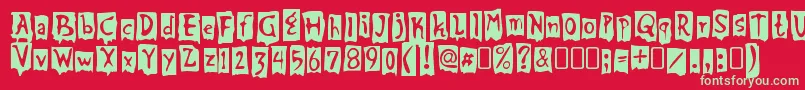 フォントBeatmyguestRegular – 赤い背景に緑の文字