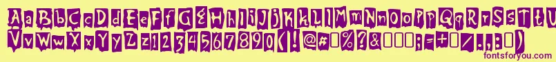 BeatmyguestRegular Font – Purple Fonts on Yellow Background