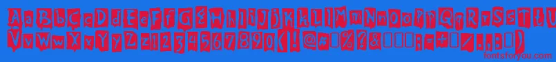 BeatmyguestRegular Font – Red Fonts on Blue Background