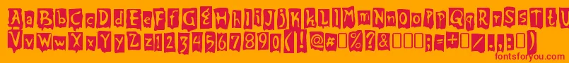 BeatmyguestRegular-fontti – punaiset fontit oranssilla taustalla
