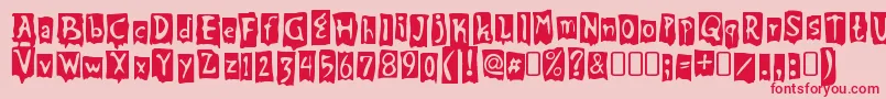 BeatmyguestRegular-Schriftart – Rote Schriften auf rosa Hintergrund