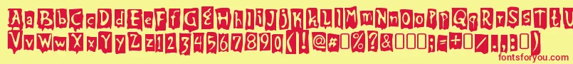 BeatmyguestRegular Font – Red Fonts on Yellow Background