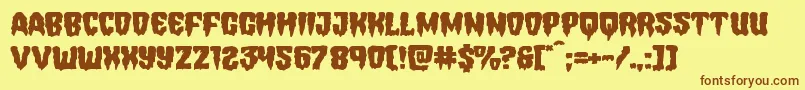 Hemogoblinexpand Font – Brown Fonts on Yellow Background