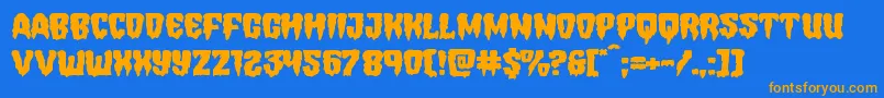 Fonte Hemogoblinexpand – fontes laranjas em um fundo azul