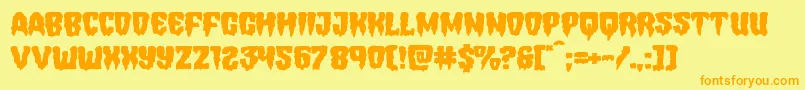 Hemogoblinexpand Font – Orange Fonts on Yellow Background