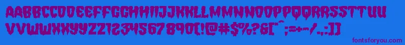 Hemogoblinexpand-Schriftart – Violette Schriften auf blauem Hintergrund