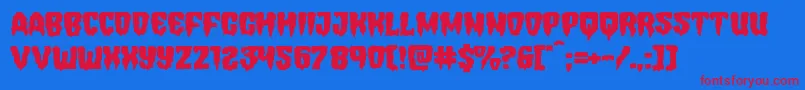 Hemogoblinexpand Font – Red Fonts on Blue Background