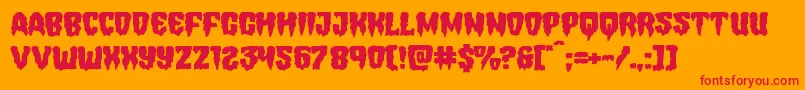 Czcionka Hemogoblinexpand – czerwone czcionki na pomarańczowym tle