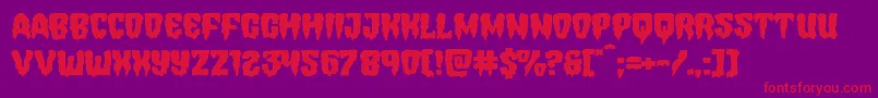 Hemogoblinexpand-Schriftart – Rote Schriften auf violettem Hintergrund