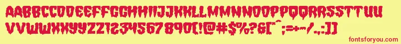 Шрифт Hemogoblinexpand – красные шрифты на жёлтом фоне