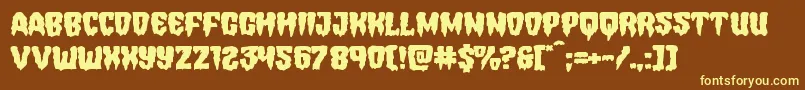 Hemogoblinexpand-Schriftart – Gelbe Schriften auf braunem Hintergrund
