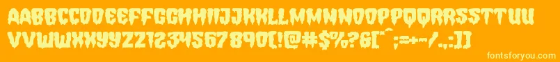 Fonte Hemogoblinexpand – fontes amarelas em um fundo laranja