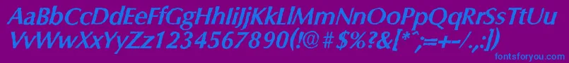 ColumbiaantiqueBolditalic Font – Blue Fonts on Purple Background