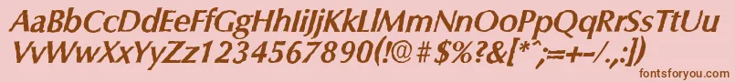 ColumbiaantiqueBolditalic Font – Brown Fonts on Pink Background