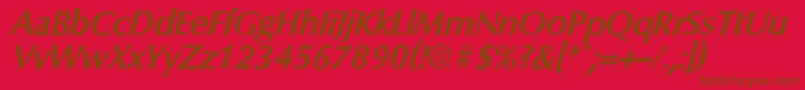 En savoir plus sur la police ColumbiaantiqueBolditalic Police ColumbiaantiqueBolditalic – polices brunes sur fond rouge