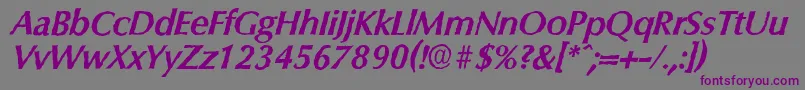 ColumbiaantiqueBolditalic-Schriftart – Violette Schriften auf grauem Hintergrund