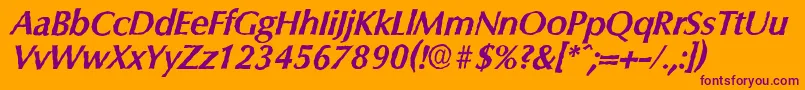 ColumbiaantiqueBolditalic Font – Purple Fonts on Orange Background