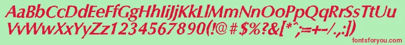 ColumbiaantiqueBolditalic Font – Red Fonts on Green Background