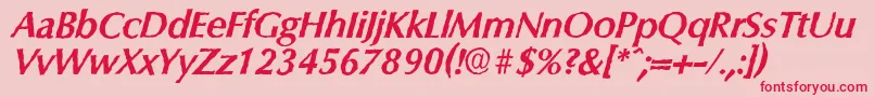 ColumbiaantiqueBolditalic-Schriftart – Rote Schriften auf rosa Hintergrund