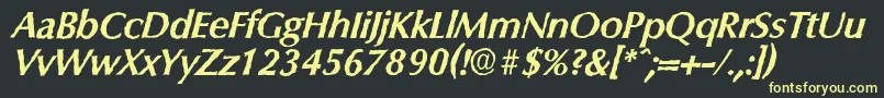 ColumbiaantiqueBolditalic Font – Yellow Fonts on Black Background